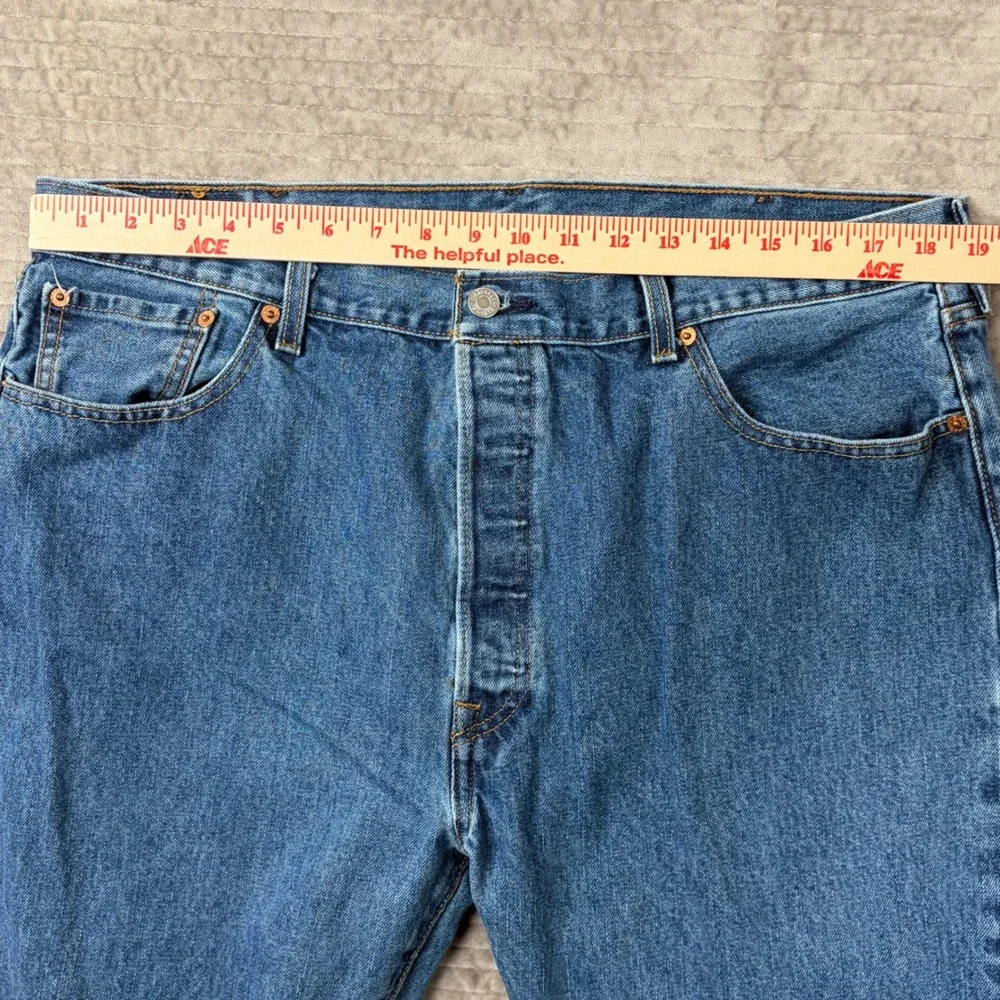 Levis 501‎ Original Fit Mens Blue Straight Leg Button Fly Jeans 40x38 00501-0194